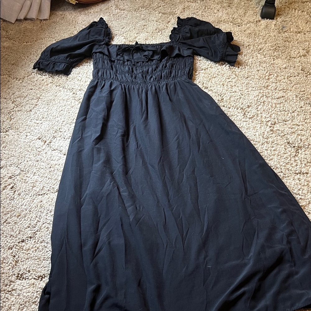 Lulus cottage core black dress.